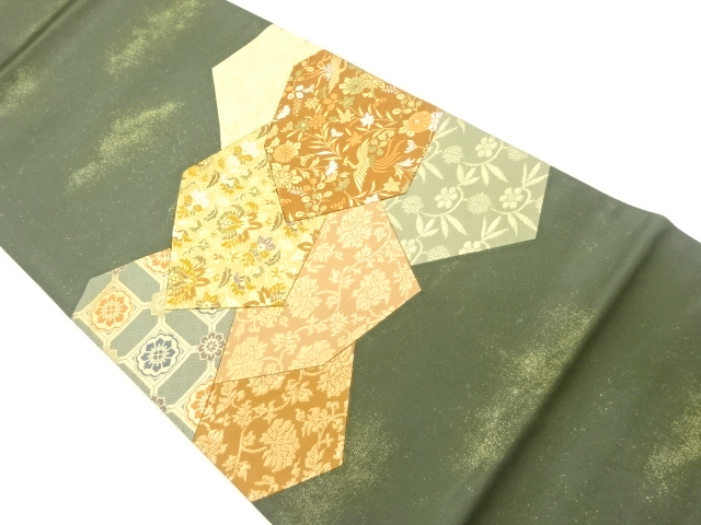 JAPANESE FUKURO OBI / WOVEN FLOWER ARABESQUE